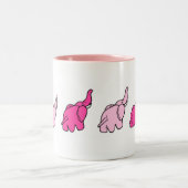 Roze olifanten tweekleurige koffiemok (Center)