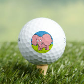 Roze olifantencartoon golfballen (Insitu Shirt)