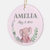 Roze olifantenkeramisch Ornament (Links)