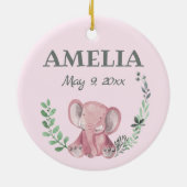 Roze olifantenkeramisch Ornament (Achterkant)