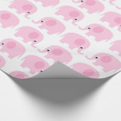 Roze olifantenpatroon cadeaupapier (Hoek)