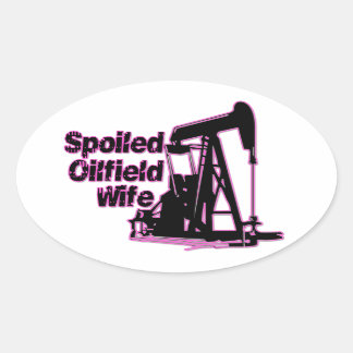 Roze olifield Wife Ovale Sticker