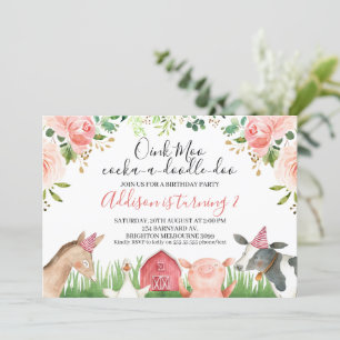 Roze olijventeeltdieren Birthday Kaart