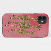 Roze & Olive Roos Giraffes iPhone Case (Achterkant (horizontaal))