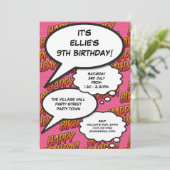 Roze om het even welke Leeftijd Happy Birthday Par Kaart (Staand voorkant)