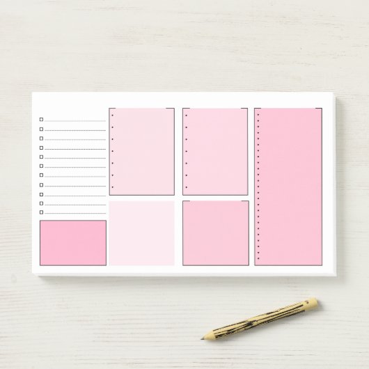 Roze om lijst Post-it® notes te doen (Op bureau)
