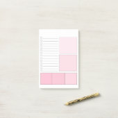 Roze om lijst Post-it® notes te doen (Op bureau)