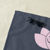 Roze om & Lotus Flower Inhale Exhale Strandlaken (In situ)