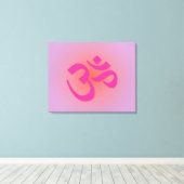 Roze om-symbool canvas afdruk (Insitu (Houten vloer))