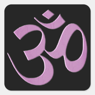 Roze Om Vierkante Sticker