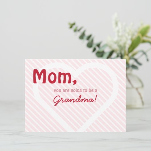 Roze oma Valentijn Ultrasound Zwangerschap Aankondiging (Staand voorkant)