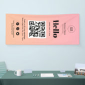 Roze Ombre Business Covid QR Code Check-In Spandoek (Beurs)