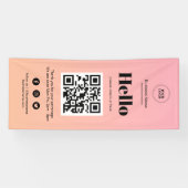 Roze Ombre Business Covid QR Code Check-In Spandoek (Horizontaal)