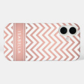 Roze Ombre Chevron Patroon Eenvoudig Modern Monogr Case-Mate iPhone Case (Achterkant (horizontaal))
