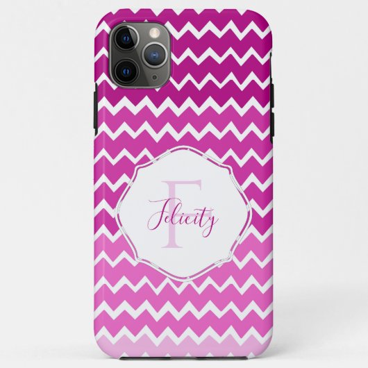 Roze ombre Chevron persoonlijke iPhone Case (Achterkant)