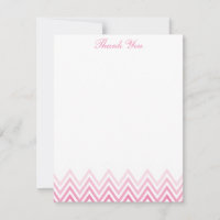 Roze Ombre Chevrons Notitiekaarten Chic