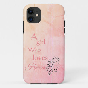 Roze ombré Girl die van het paardenschaakmeisje ho iPhone 11 Hoesje