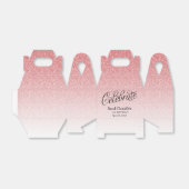 Roze Ombre Glitter Aangepaste Verjaardag Favor Bedankdoosjes (Uitgevouwen)