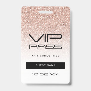 Roze Ombre Glitter Bachelorette VIP-pas Lanyard Badge
