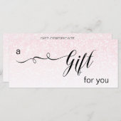 *~* Roze Ombre Glitter Trendy Pastel Gift Kaart (Voorkant / Achterkant)