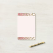 Roze ombre Gold Glitter Glitz Leopard Print       Post-it® Notes (Op bureau)