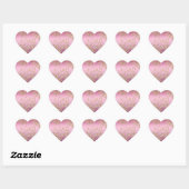 Roze ombre Gold Glitter Heart Hart Sticker (Vel)