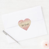 Roze ombre Gold leopard Print Hart Sticker (Envelop)