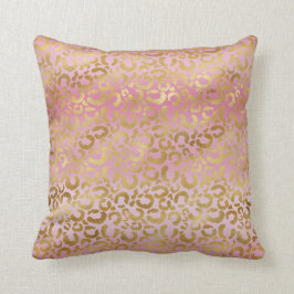 Roze ombre Gold leopard Print Kussen