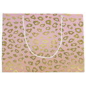 Roze ombre Gold leopard Print Large Cadeautasje (Achterkant)