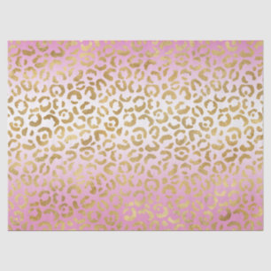 Roze ombre Gold leopard Print      Tissuepapier