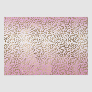 Roze ombre Gold leopard Print Tissuepapier