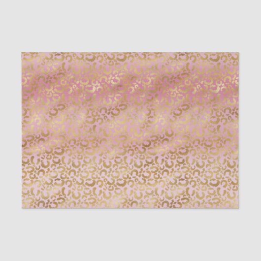 Roze ombre Gold leopard Print Tissuepapier (Voorkant)
