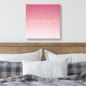 Roze Ombre Gold Sparkle Canvas Afdruk (Insitu (Slaapkamer))