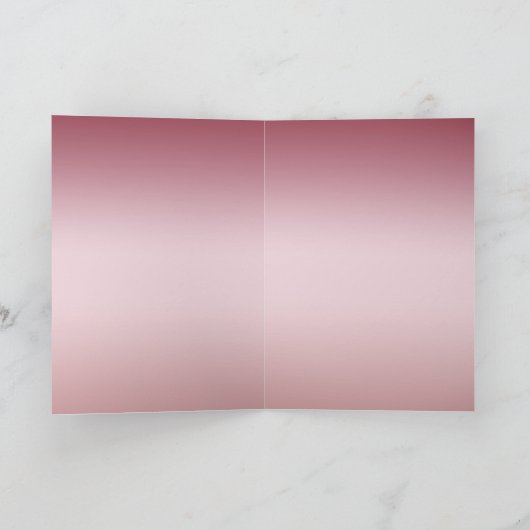 Roze Ombre Goud Wit Sparkles Kaart (Binnen)