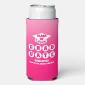 Roze Ombre Gradient Graduation Party (Seltzer Achterkant)