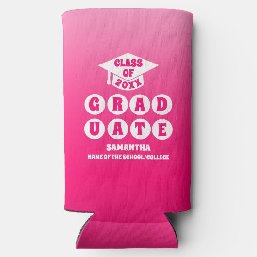 Roze Ombre Gradient Graduation Party (Achterkant)