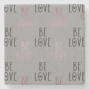 Roze ombre Gray Be Love Heart Stenen Onderzetter