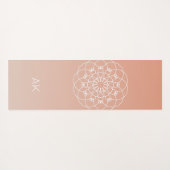 Roze Ombre Mandala met aangepaste Initialen Yogamat (Achterkant (horizontaal))