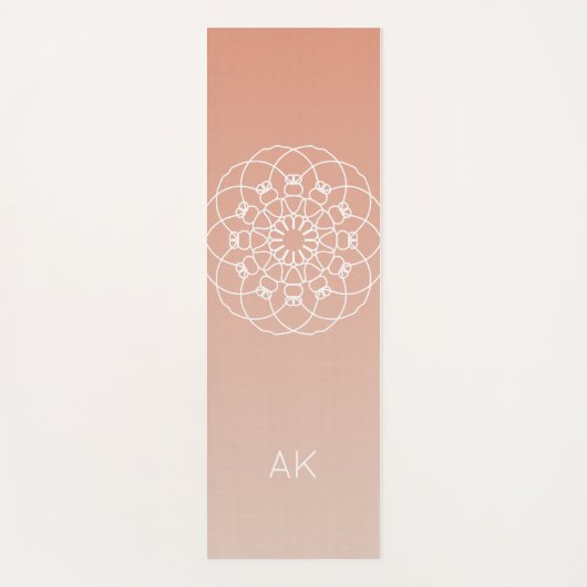 Roze Ombre Mandala met aangepaste Initialen Yogamat (Voorkant)