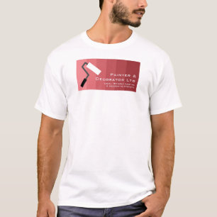 Roze ombre & Paint Roller, schilder & decorator T-shirt