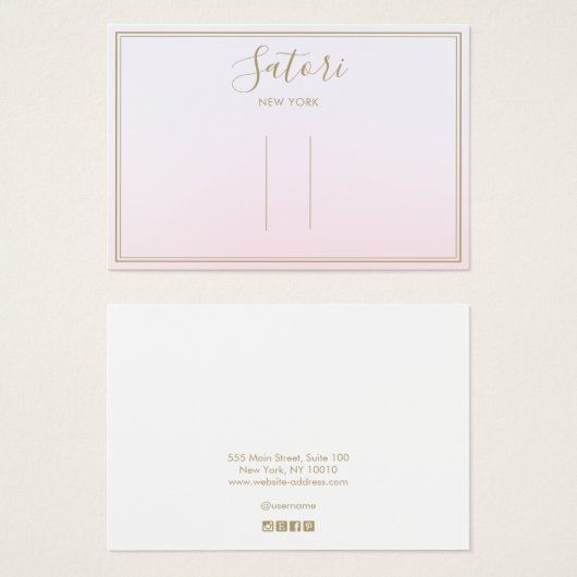 Roze ombre Script Hair Clip Accessoire Display Visitekaartje (Voorkant /achterkant)