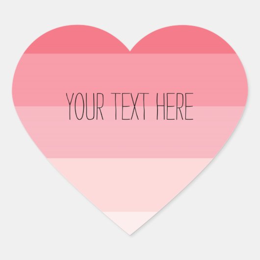 Roze Ombre Strepen Hart Sticker (Voorkant)