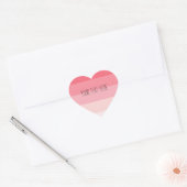 Roze Ombre Strepen Hart Sticker (Envelop)