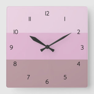 Roze ombre Striped Square Wall klok