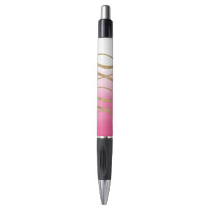 Roze Ombre Waterverf Goud Glitzy Glam XOXO Pen