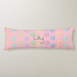 Roze omkeerbare douanenaam Donut body Pillow Lichaamskussen