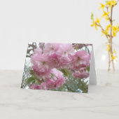 Roze-omzoomde Bloesems Kaart (Gele Bloem)