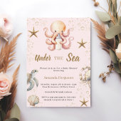Roze onder de zee oceaan dieren meisje Baby Shower Kaart