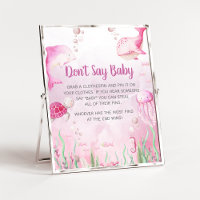 Roze Onder de Zee Shower Zeg geen Baby Bord