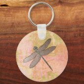 Roze onderdrukkingen Dragonfly Sleutelhanger (Voorkant)